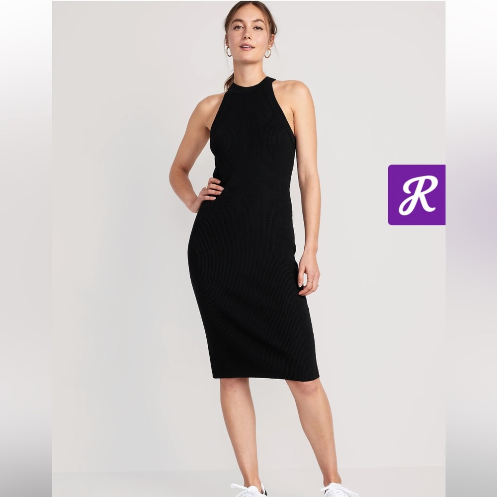 NWT Old Navy Fitted High Neck Rib-Knit Mini Dress